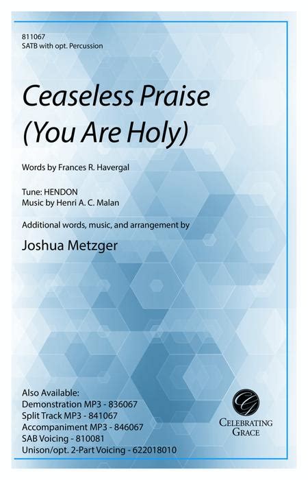  Ceaseless Praise (You Are Holy) SATB (Digital) by Hendon